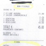 esempio scontrino non fiscale