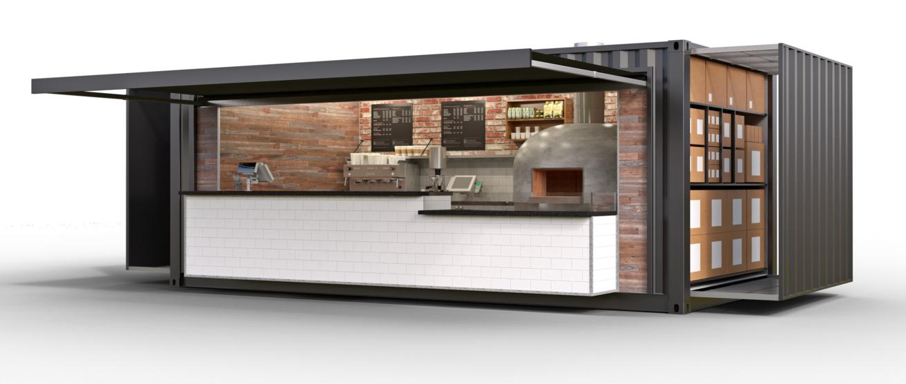 Vecchio container diventa una pizzeria mobile