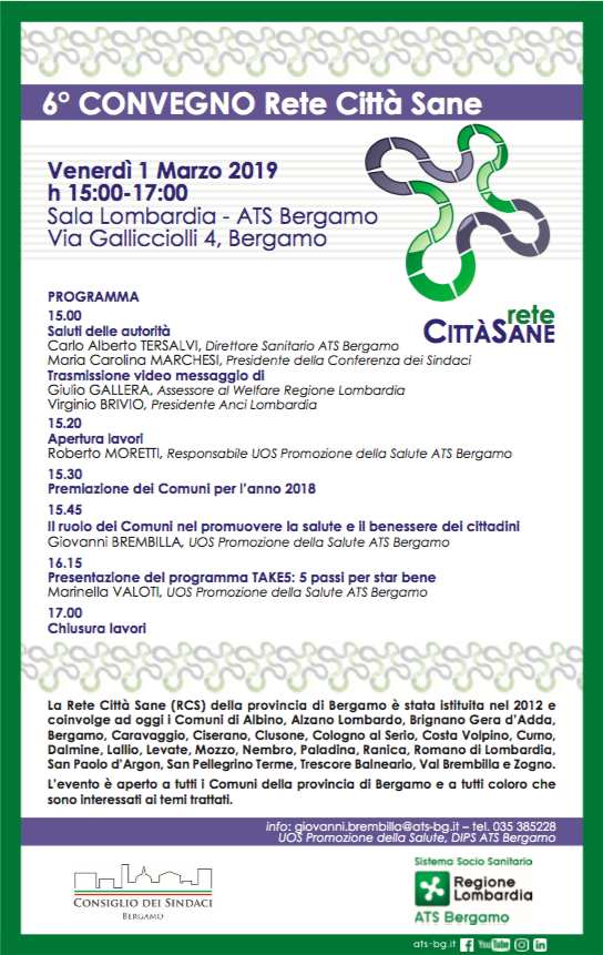 Premiazione Rete Città Sane di Bergamo