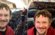 Da solo sul volo Ryanair per Orio: il selfie di un lituano