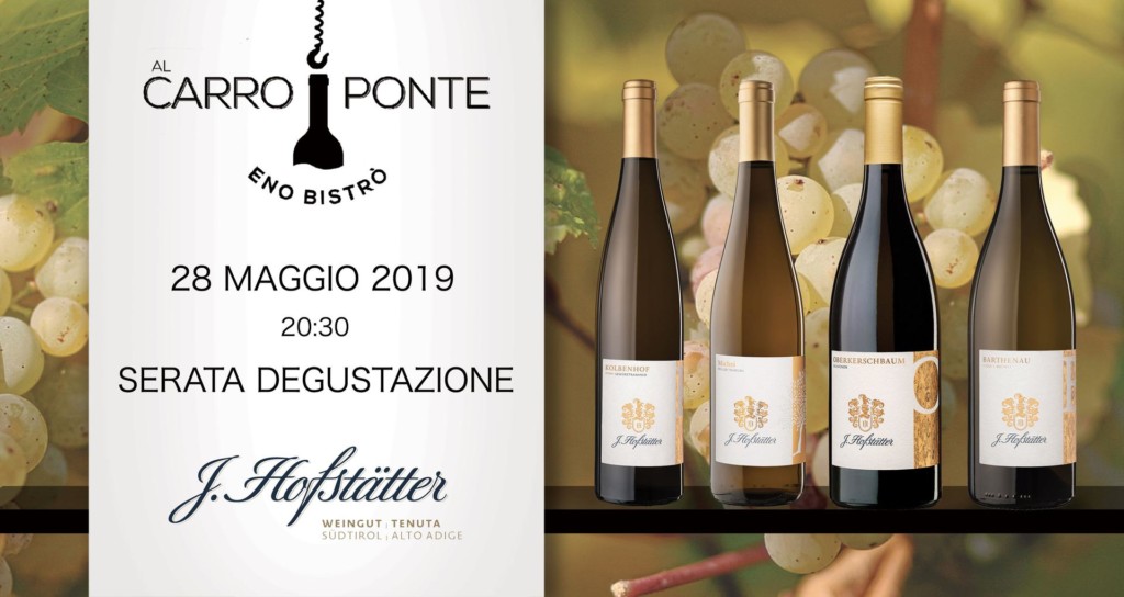 Dall'Alto Adige i vini Hofstatter al Carroponte di Bergamo
