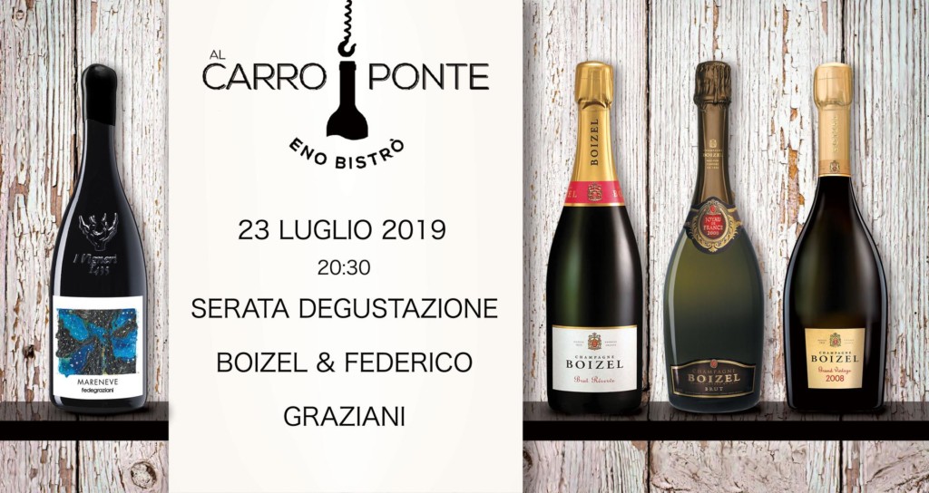 Champagne e vini siciliani martedì 23 luglio Al Carroponte