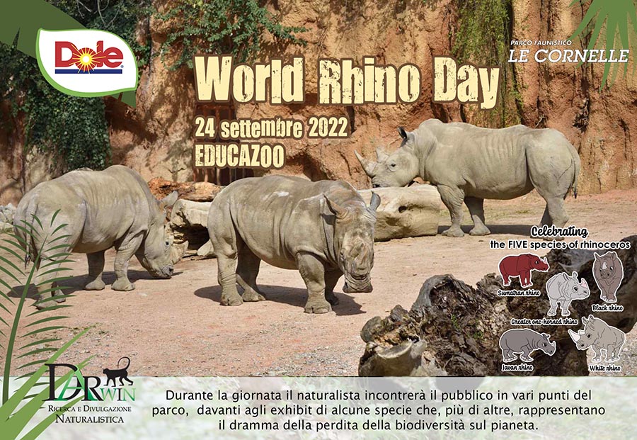 Rinoceronte Bianco, una specie da salvaguardare! Al parco Le Cornelle in occasione del World Rhino Day una giornata speciale di sensibilizzazione con Educazoo