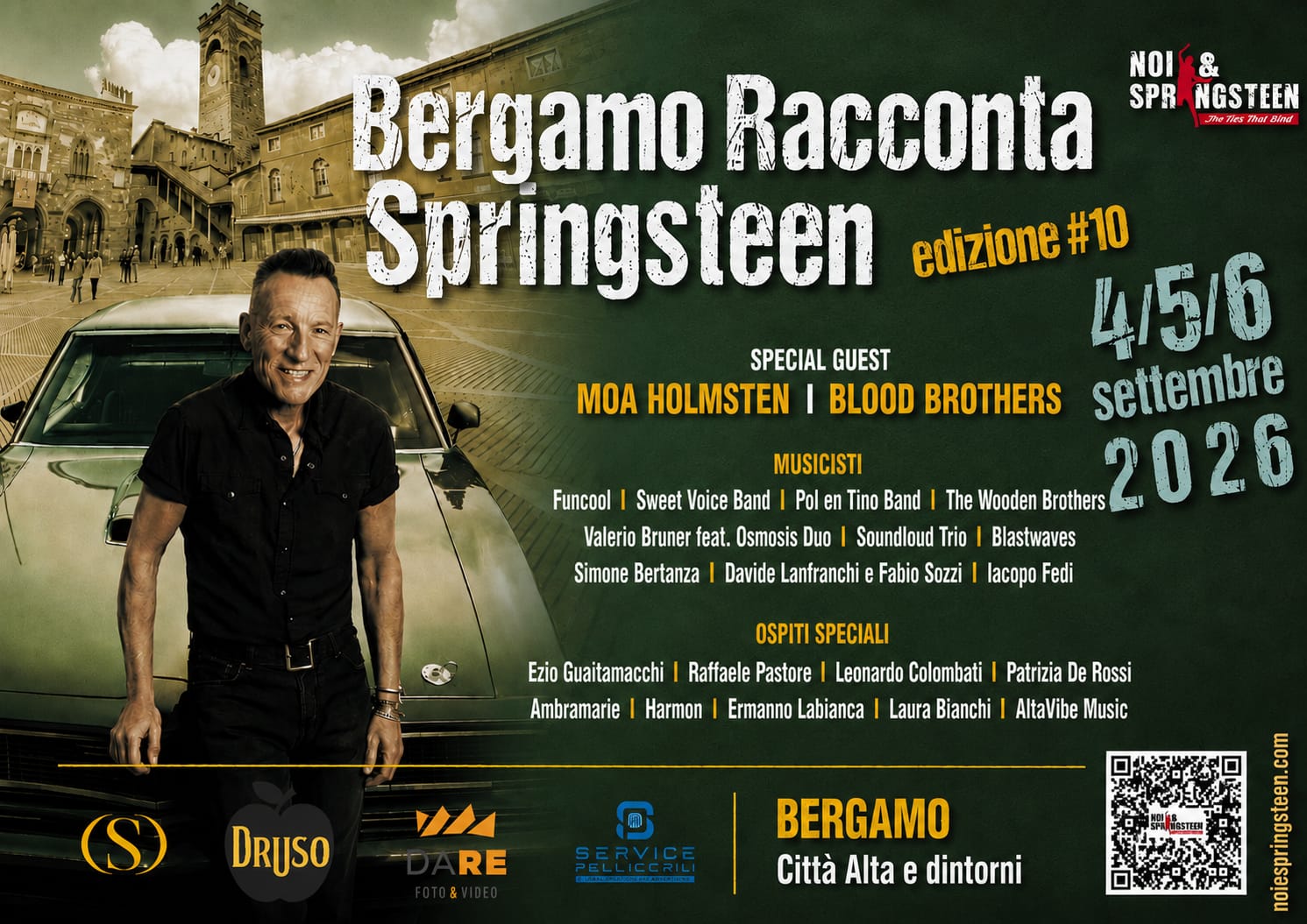 Bergamo racconta Springsteen: domenica 6 settembre chiude con la finale di Cover Me 2026